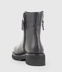 Wilma Double Zip Ankle Boot In Black