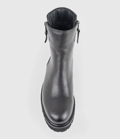 Wilma Double Zip Ankle Boot In Black