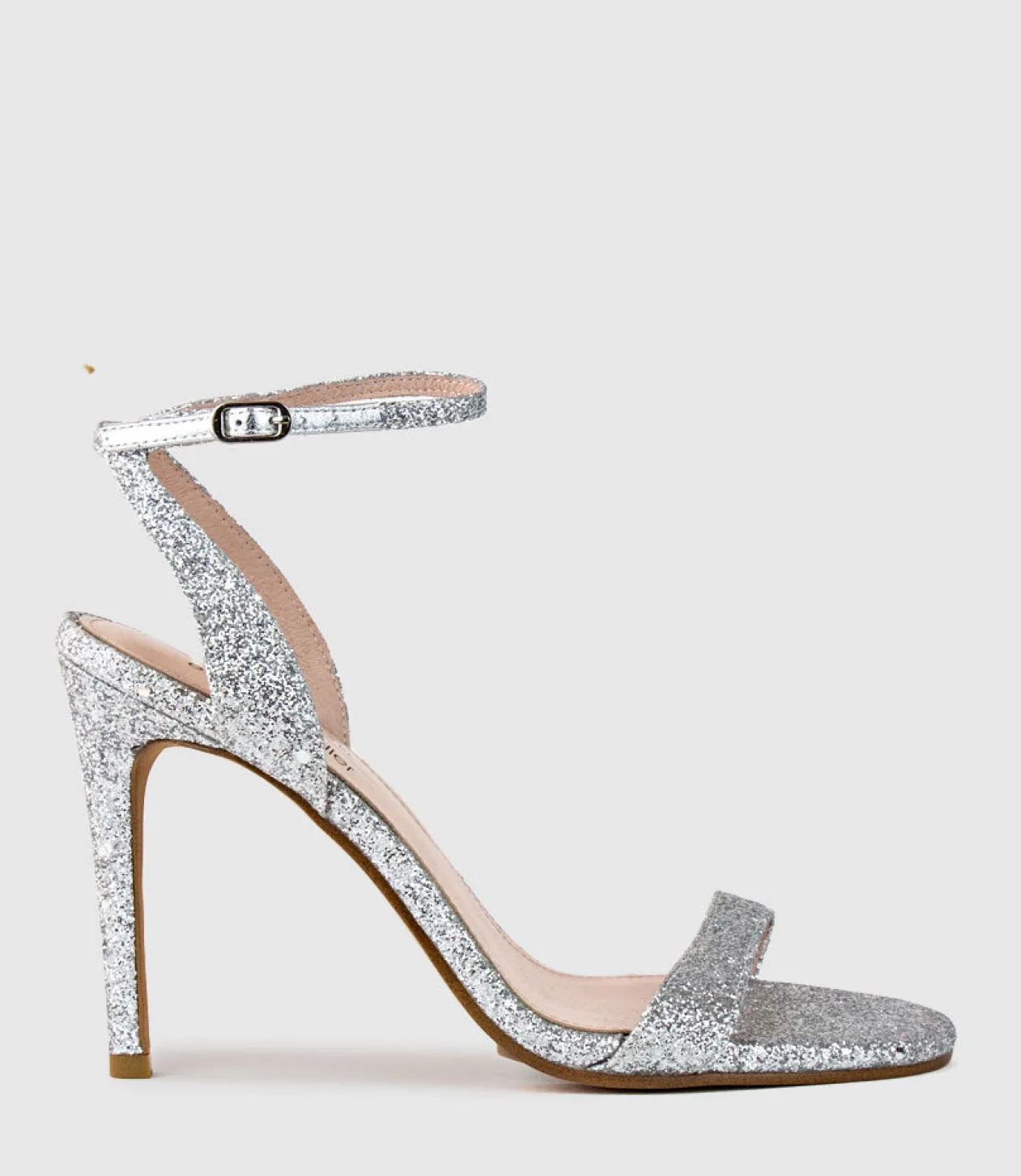 Wisp100 Single Strap Sandal In Silver Sparkle