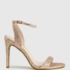 Wisp100 Single Strap Sandal In Rosegold Sparkle