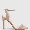Wisp100 Single Strap Sandal In Nude Suede