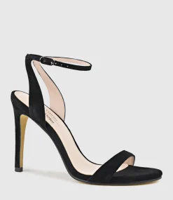 Wisp100 Single Strap Sandal In Black Suede