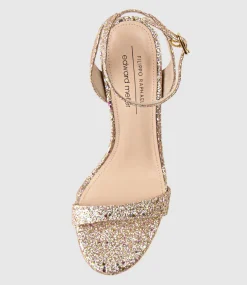 Wisp100 Single Strap Sandal In Rosegold Sparkle