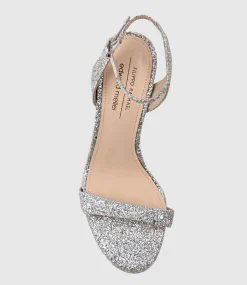 Wisp100 Single Strap Sandal In Silver Sparkle