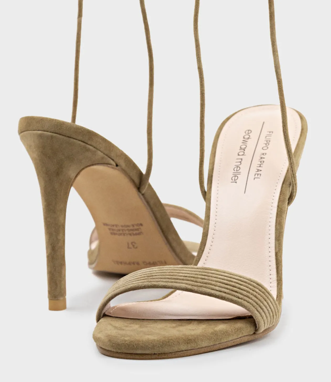 Wisteria100 Ankle Tie Sandal In Camel Suede