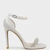 Wistful110 Diamond Band Platform Sandal In Ivory Satin