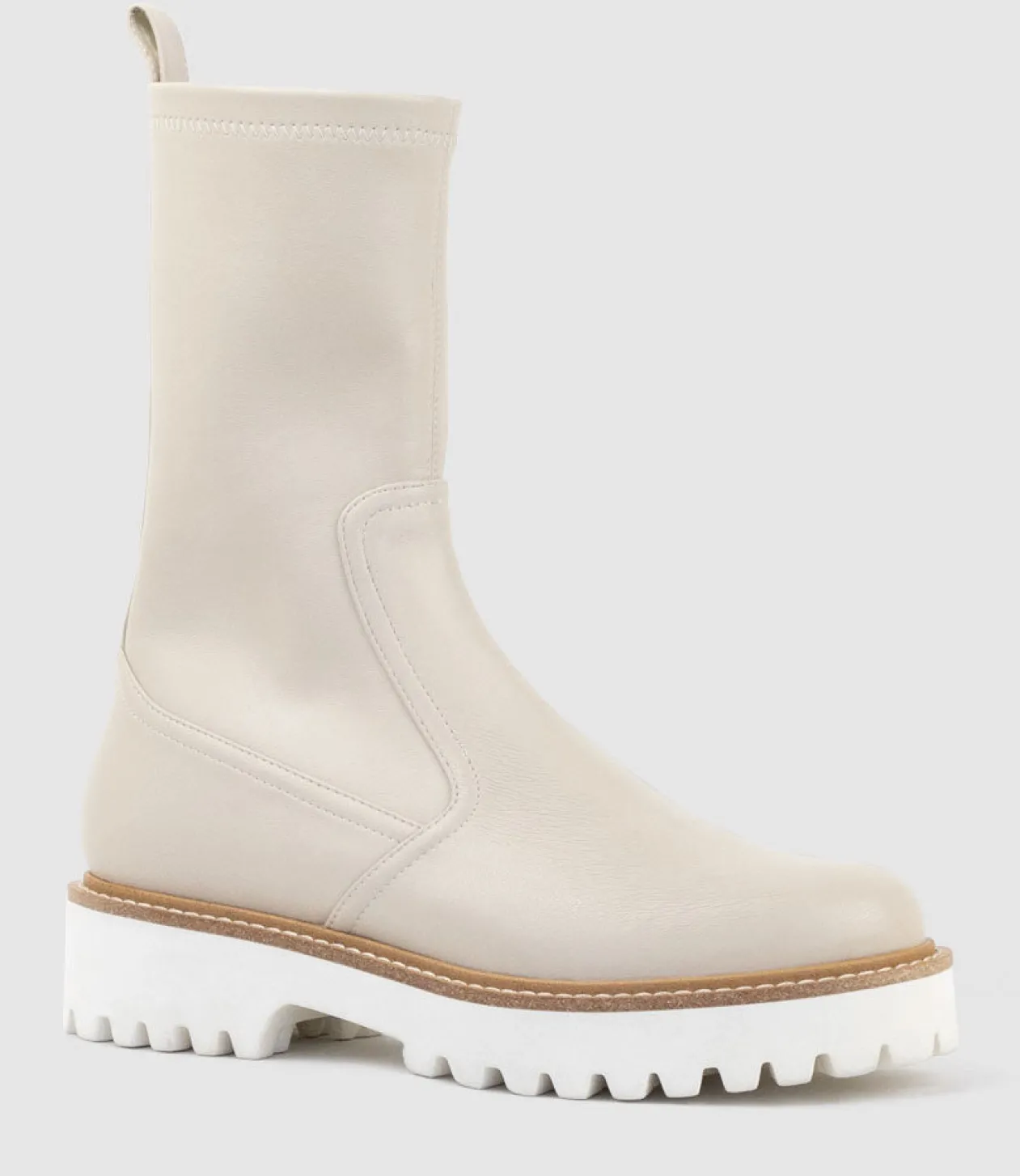 Worsley Stretch Ankle Boot On Unit In Beige