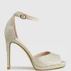 Wren110 Peep Toe Platform Sandal In Platinum Ritz