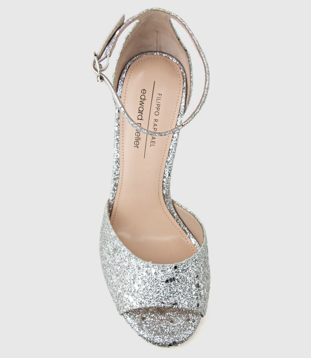 Wren110 Peep Toe Platform Sandal In Silver Sparkle
