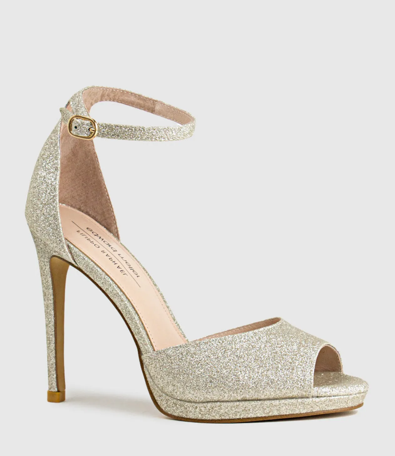 Wren110 Peep Toe Platform Sandal In Platinum Ritz