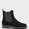 Wyatt Chukka Boot On Rubber Sole In Black Suede