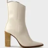 Xena Western Ankle Boot In Ivory