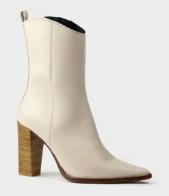 Xena Western Ankle Boot In Ivory