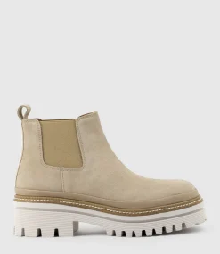 Yael Lug Sole Boot In Sand Suede