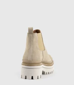Yael Lug Sole Boot In Sand Suede