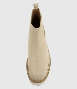 Yael Lug Sole Boot In Sand Suede