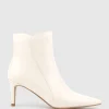 Zaid75 Pointed Ankle Boot In Offwhite Calf