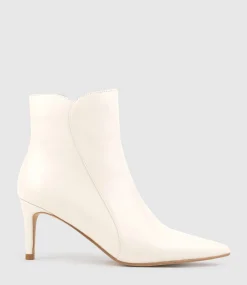 Zaid75 Pointed Ankle Boot In Offwhite Calf