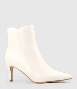 Zaid75 Pointed Ankle Boot In Offwhite Calf