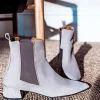 Zebe35 Pointed Ankle Boot With Gusset In Taupe Suede