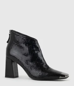 Zelda85 Cap Toe Ankle Boot In Black Reptile