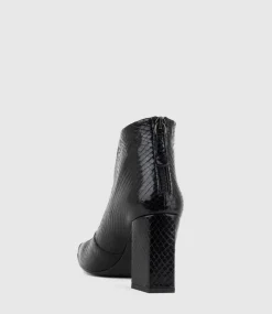 Zelda85 Cap Toe Ankle Boot In Black Reptile