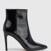 Zelia100 Stiletto Ankle Boot In Black Patent