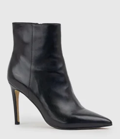 Zelia100 Stiletto Ankle Boot In Black Baby Calf