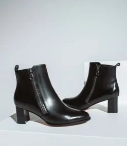 Zen60 Block Heel Two Zip Boot In Black