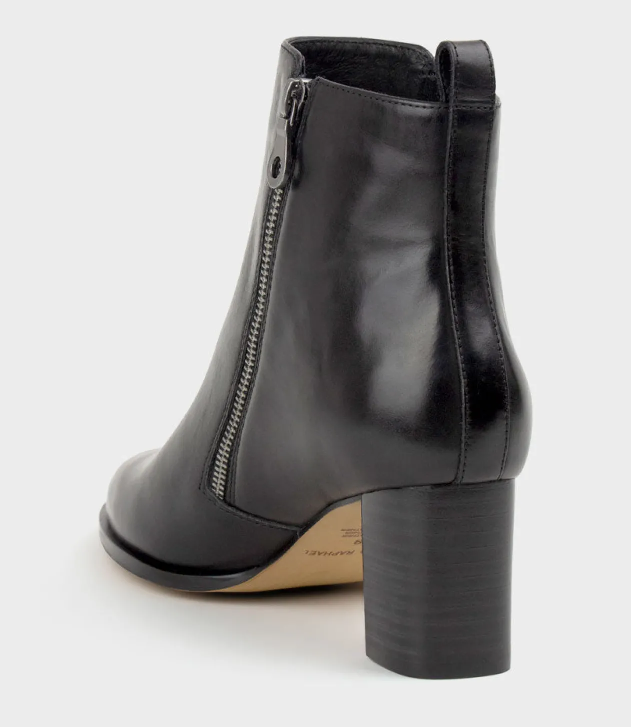 Zen60 Block Heel Two Zip Boot In Black