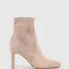 Zenas85 Square Toe Ankle Boot In Nude Suede