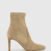 Zenas85 Square Toe Ankle Boot In Camel Suede