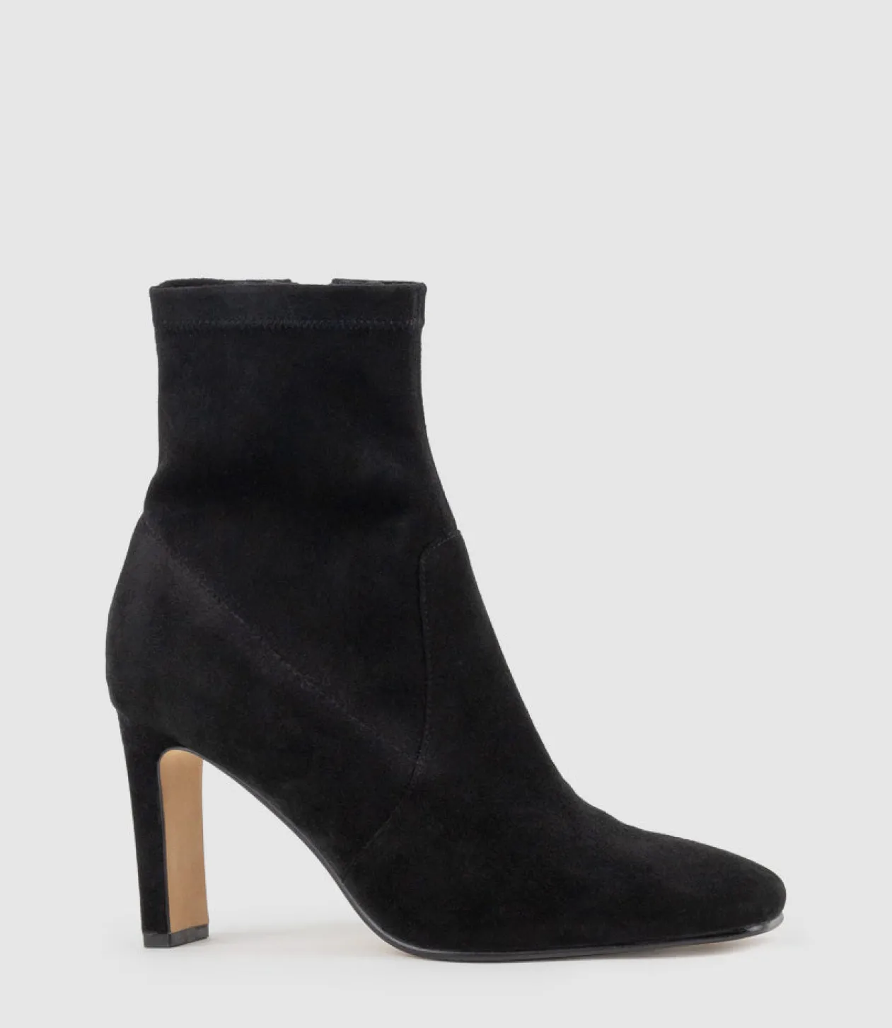 Zenas85 Square Toe Ankle Boot In Black Suede