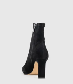 Zenas85 Square Toe Ankle Boot In Black Suede