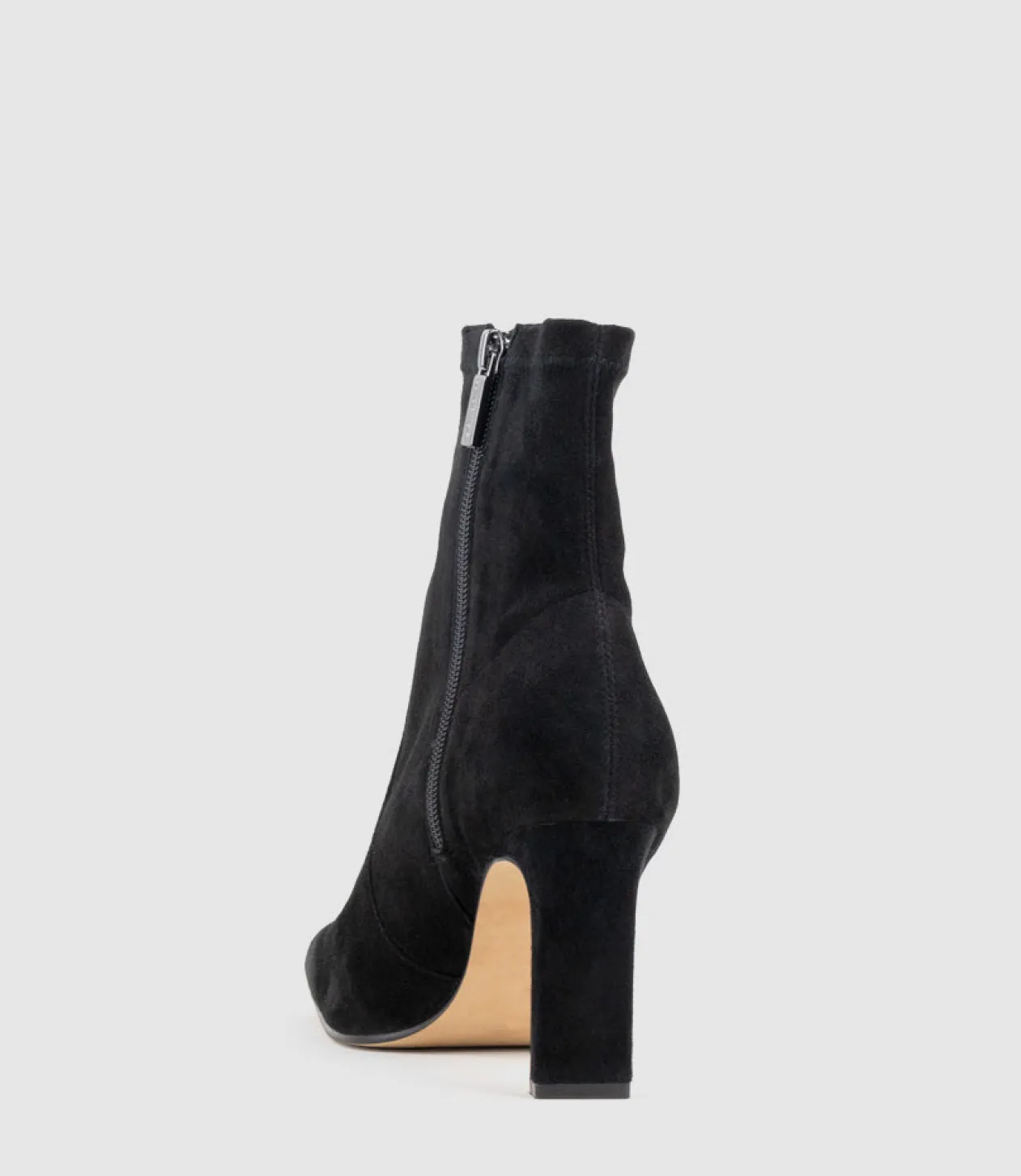 Zenas85 Square Toe Ankle Boot In Black Suede