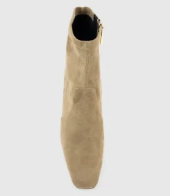 Zenas85 Square Toe Ankle Boot In Camel Suede