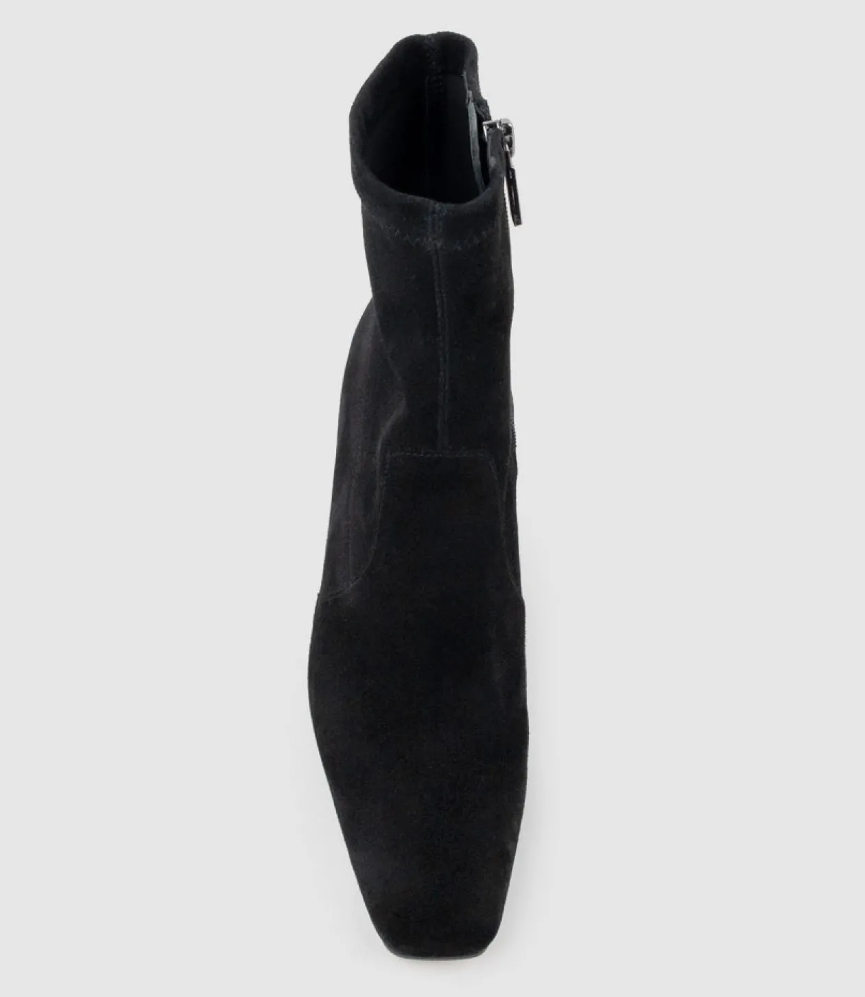 Zenas85 Square Toe Ankle Boot In Black Suede