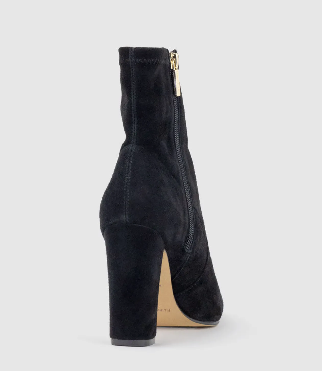 Zenya100 Block Heel Sock Boot In Black Suede