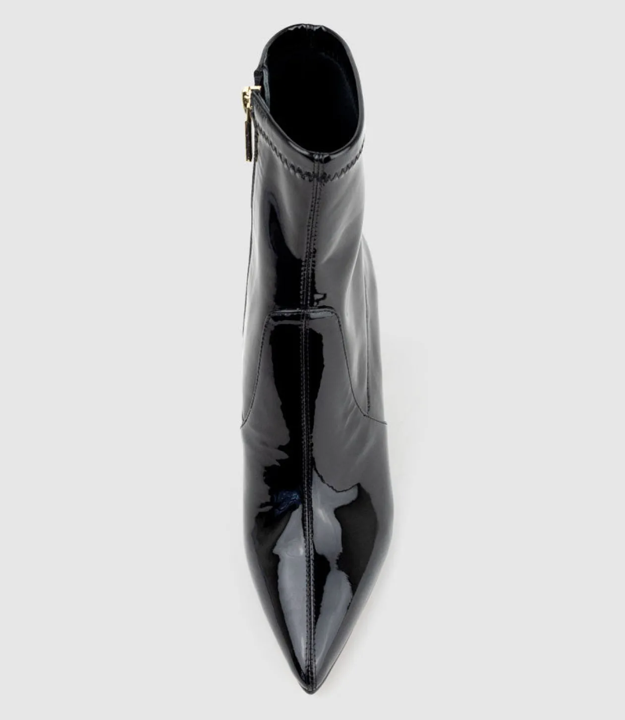 Zenya100 Block Heel Sock Boot In Black Patent