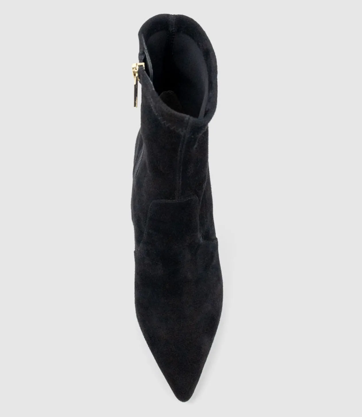 Zenya100 Block Heel Sock Boot In Black Suede