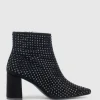 Zephyr75 Ankle Boot With Crystals In Black Suede