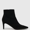 Zika75 Pointed Ankle Boot In Black Suede