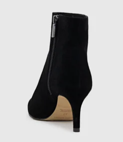 Zika75 Pointed Ankle Boot In Black Suede
