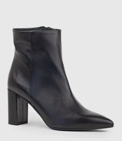 Zim70 Pointed Ankle Boot In Black