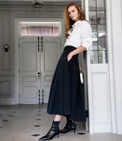 Ziria55 Pointed Boot With Gusset In Black Patent