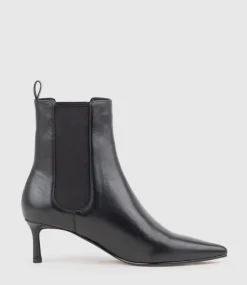 Ziria55 Pointed Boot With Gusset In Black Calf