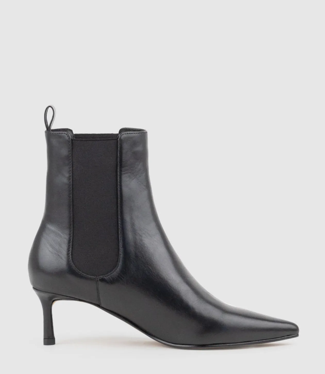 Ziria55 Pointed Boot With Gusset In Black Calf