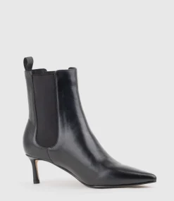 Ziria55 Pointed Boot With Gusset In Black Calf