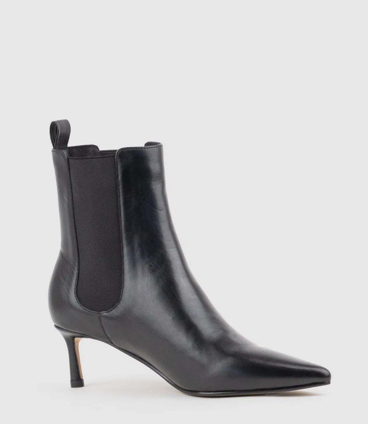 Ziria55 Pointed Boot With Gusset In Black Calf