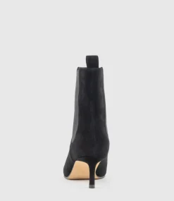 Ziria55 Pointed Boot With Gusset In Black Suede